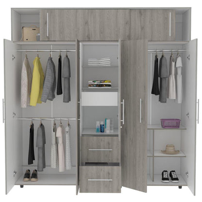 Closet Elarin 200 Ceniza Y Blanco