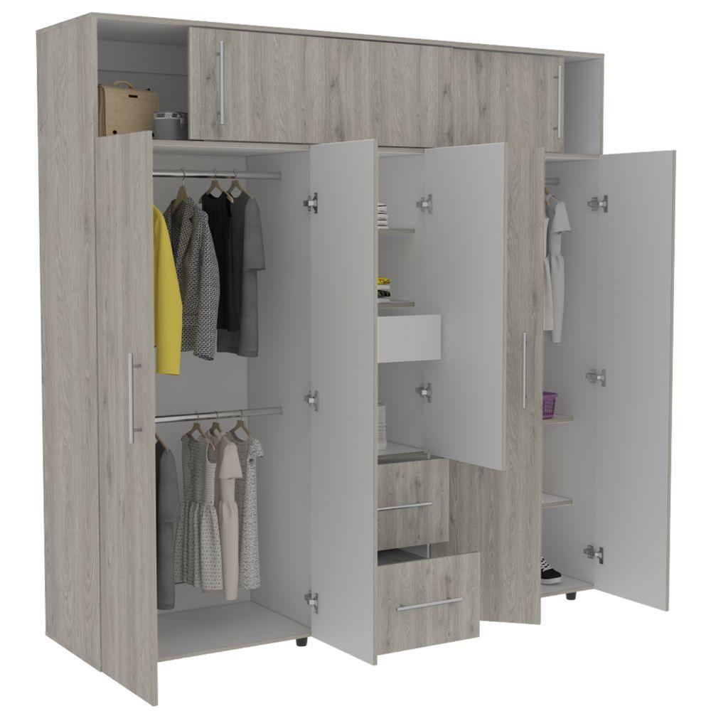 Closet Elarin 200 Ceniza Y Blanco