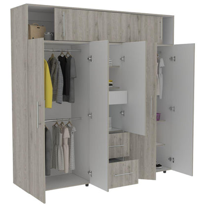 Closet Elarin 200 Ceniza Y Blanco