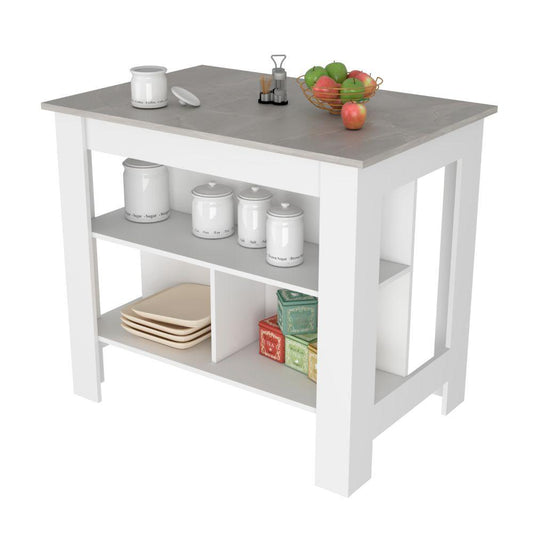 Barra De Cocina Serima Blanco Y Rovere