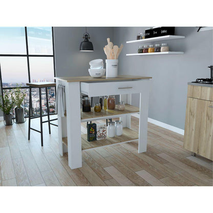 Barra De Cocina Serima Blanco  Y Duna
