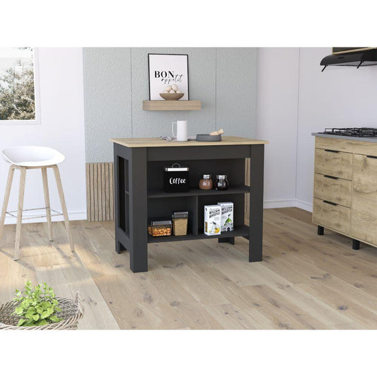 Barra De Cocina Serima Wengue  Y Macadamia
