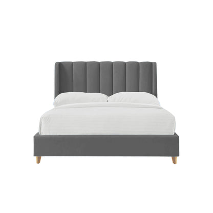Base Cama con Espaldar Sencillo Infantil Bony 100x190x115 gris plomo