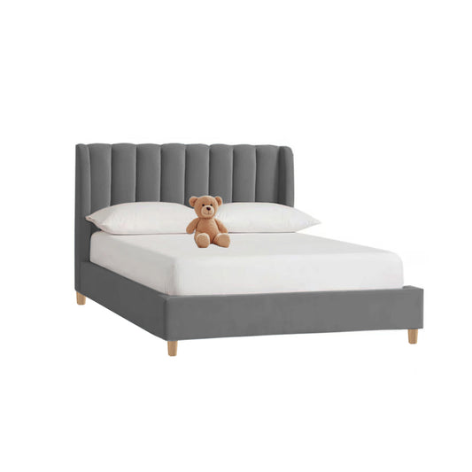 Base Cama con Espaldar Semidoble Infantil Bony 120x190x115 gris plomo