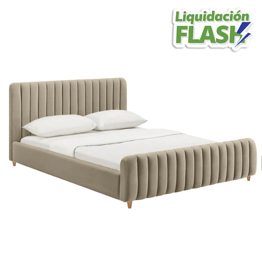 Cama Doble Vitale  Taupe