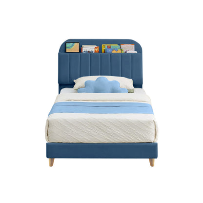 Base Cama con Espaldar Sencillo Infantil Fenix 100x190x115 azul