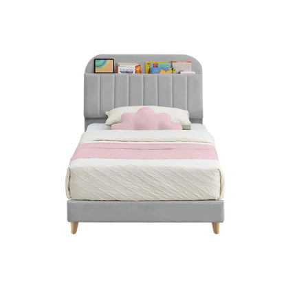 Base Cama con Espaldar Semidoble Infantil Fenix 120x190x115 gris