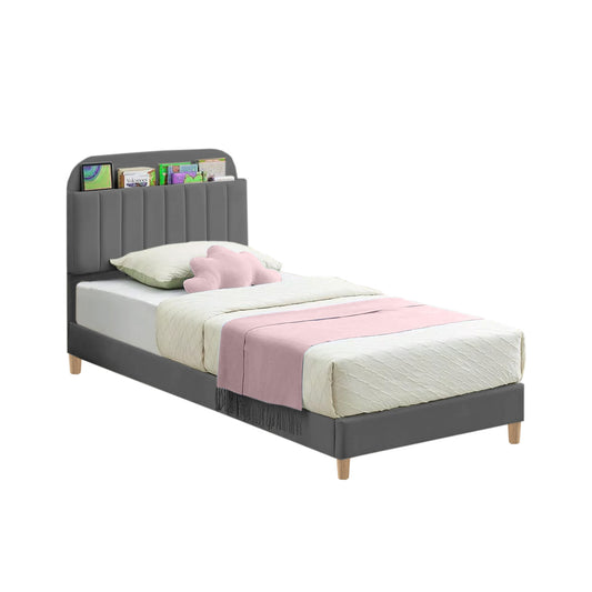 Base Cama con Espaldar Semidoble Infantil Fenix 120x190x115 gris plomo