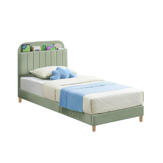 Base Cama con Espaldar Semidoble Infantil Fenix 120x190x115 verde