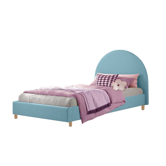 Base Cama con Espaldar Semidoble Infantil Mia  azul claro