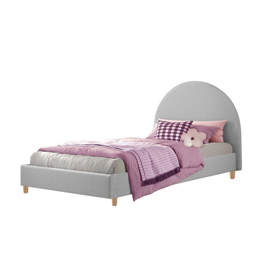 Base Cama con Espaldar Semidoble Infantil Mia  gris