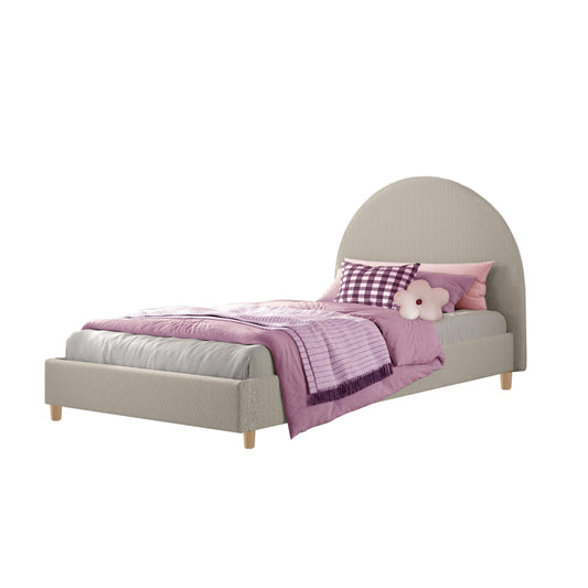 Base Cama con Espaldar Sencillo Infantil Mia  taupe