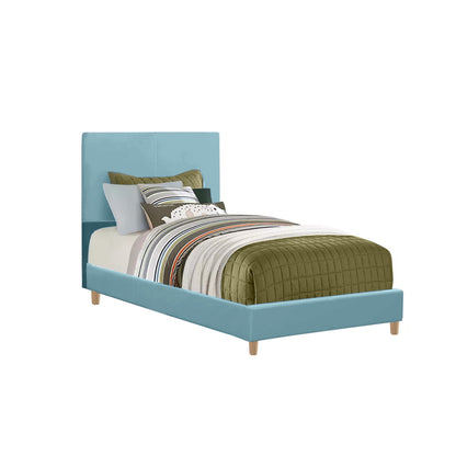 Base Cama con Espaldar Sencillo Infantil Nino 100x190x115 azul claro