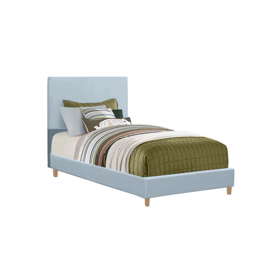 Base Cama con Espaldar Sencillo Infantil Nino 100x190x115 azul cielo