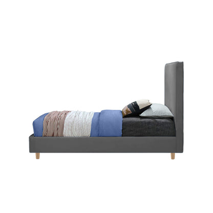 Base Cama con Espaldar Semidoble Infantil Nino 120x190x115 gris plomo