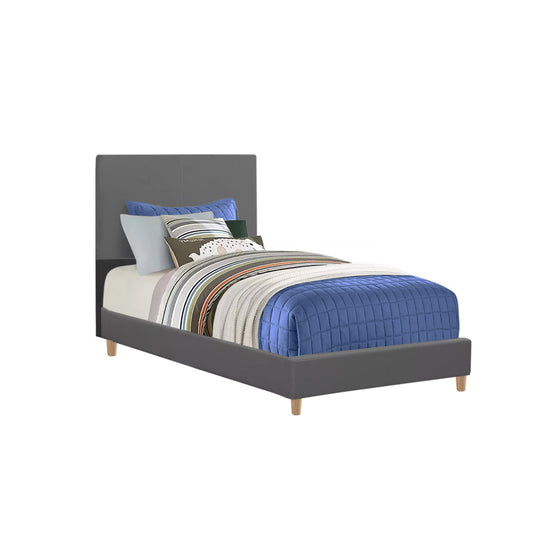 Base Cama con Espaldar Semidoble Infantil Nino 120x190x115 gris plomo