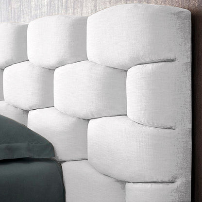 Base Cama Con Espaldar Semidoble Esmeralda Blanco