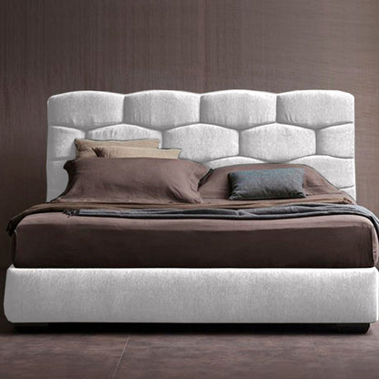 Base Cama con Espaldar + Colchon Doble Esmeralda  blanco