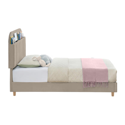 Base Cama con Espaldar Sencillo Infantil Fenix 100x190x115 taupe