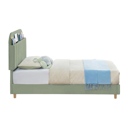 Base Cama con Espaldar Semidoble Infantil Fenix 120x190x115 verde