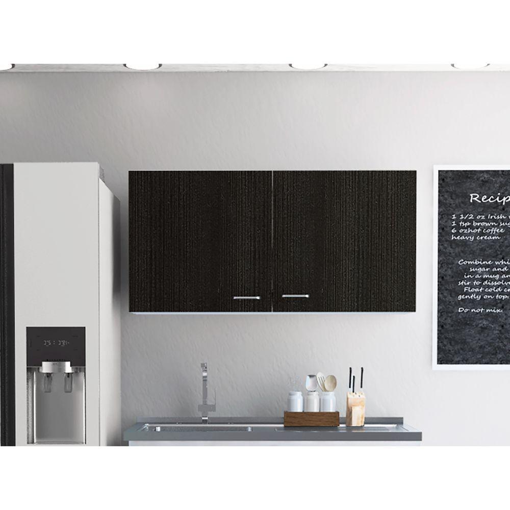 Gabinete Superior Shelf Blanco Y Wengue 100 Cm