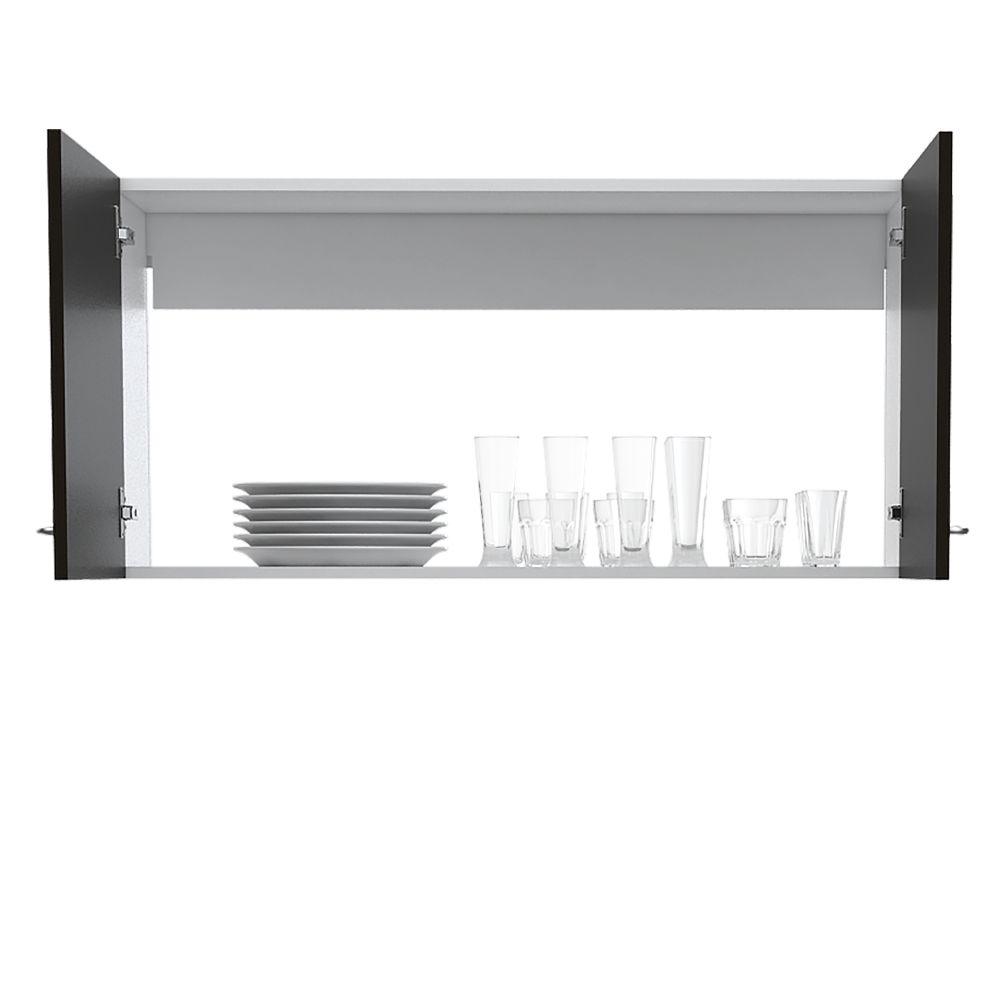 Gabinete Superior Shelf Blanco Y Wengue 100 Cm