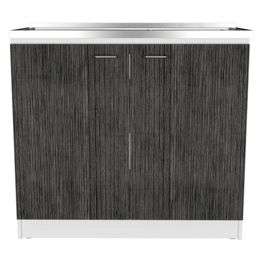 Gabinete Inferior Shelf Blanco Y Gris 100 Cm
