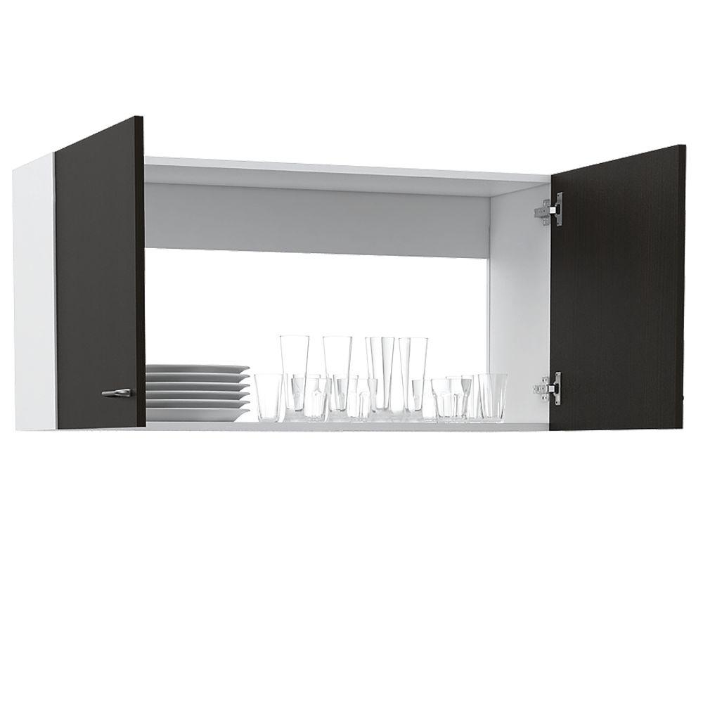 Gabinete Superior Shelf Blanco Y Wengue 100 Cm