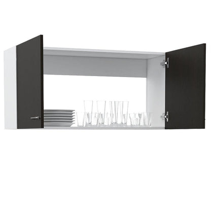 Gabinete Superior Shelf Blanco Y Wengue 100 Cm
