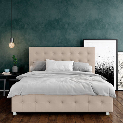 Espaldar de Cama Doble Capital  beige