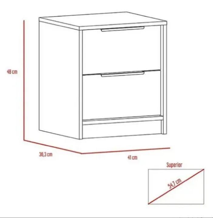 Mesa De Noche Kaia  Miel + Blanco