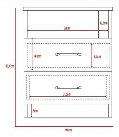 Mesa De Noche Shelf Rovere Y Blanco