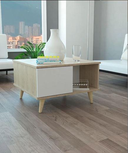 Mesa De Centro Topacio Rovere Y Blanco