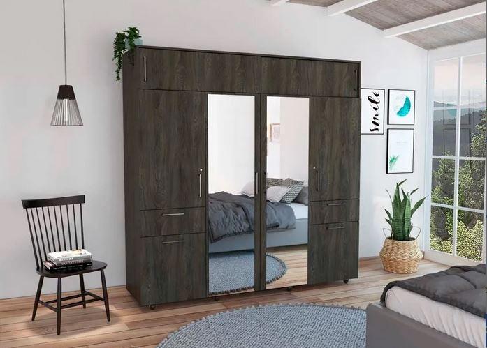 Closet Visca Con Espejo Gris