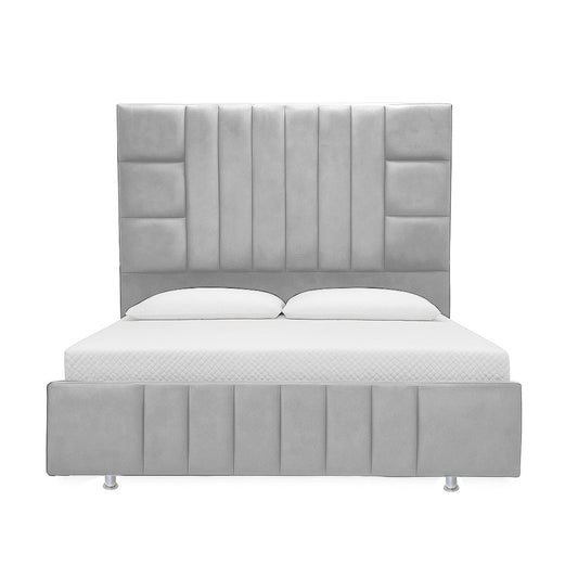 Cama Queen Fiora  Gris Perla