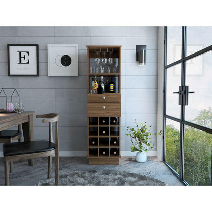Bar Perlos, Castaño, Con Espacio Para Botellas Y Porta Copas