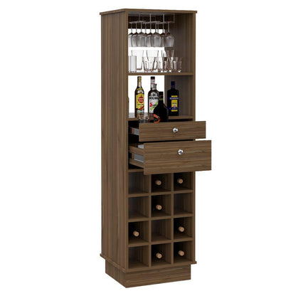 Bar Perlos, Castaño, Con Espacio Para Botellas Y Porta Copas