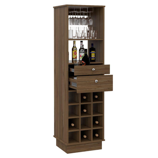 Bar Perlos, Castaño, Con Espacio Para Botellas Y Porta Copas