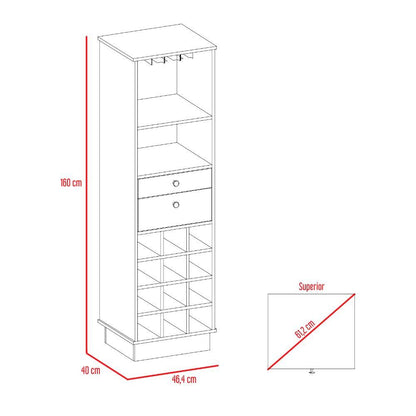 Bar Perlos, Castaño, Con Espacio Para Botellas Y Porta Copas