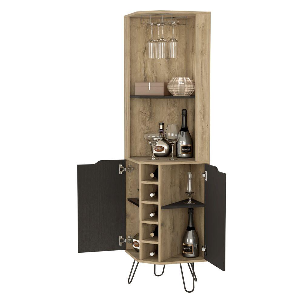 Bar Mio, Macadamia Y Wengue, Con Con Espacio Para Porta Vasos Y Botellas
