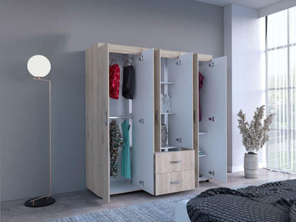 Closet Quenari 180  Ceniza Y Blanco