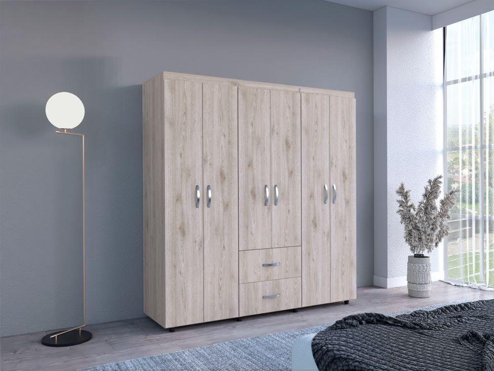Closet Quenari 180  Ceniza Y Blanco