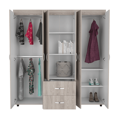 Closet Quenari 180  Ceniza Y Blanco