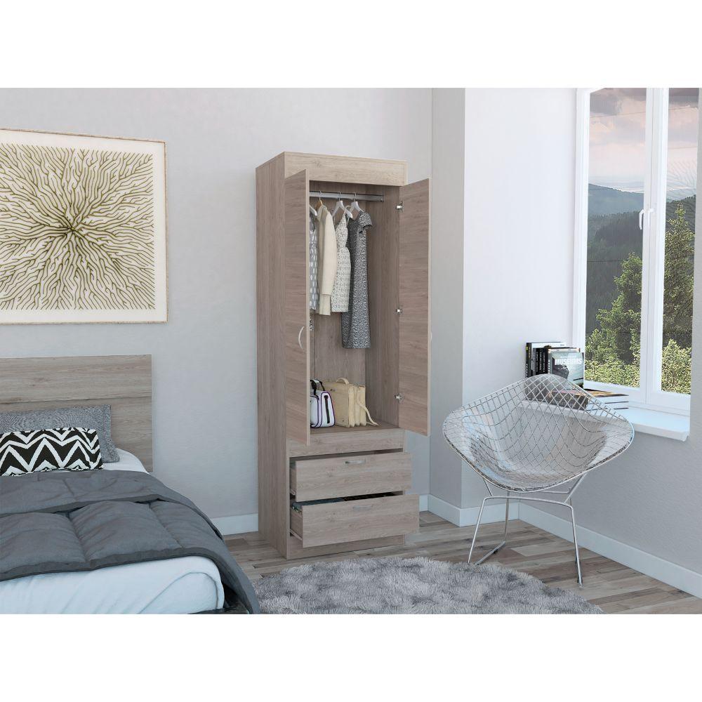 Closet Bea, Humo, Con Dos Cajones Y Amplios Espacios