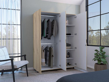 Closet Con Espejo Kireva Duna Y Blanco Duqueza