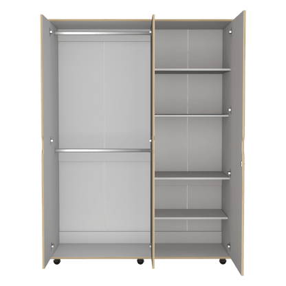 Closet Con Espejo Kireva Duna Y Blanco Duqueza