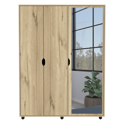 Closet Con Espejo Kireva Duna Y Blanco Duqueza