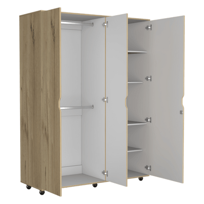 Closet Con Espejo Kireva Duna Y Blanco Duqueza