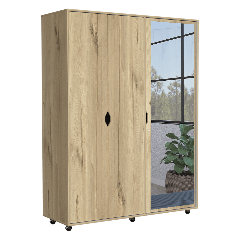 Closet Con Espejo Kireva Duna Y Blanco Duqueza