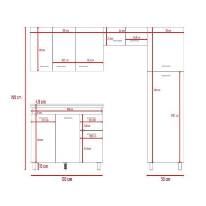 Cocina Integral Flummer Chocolate Y Blanco Con Mesón Izquierdo